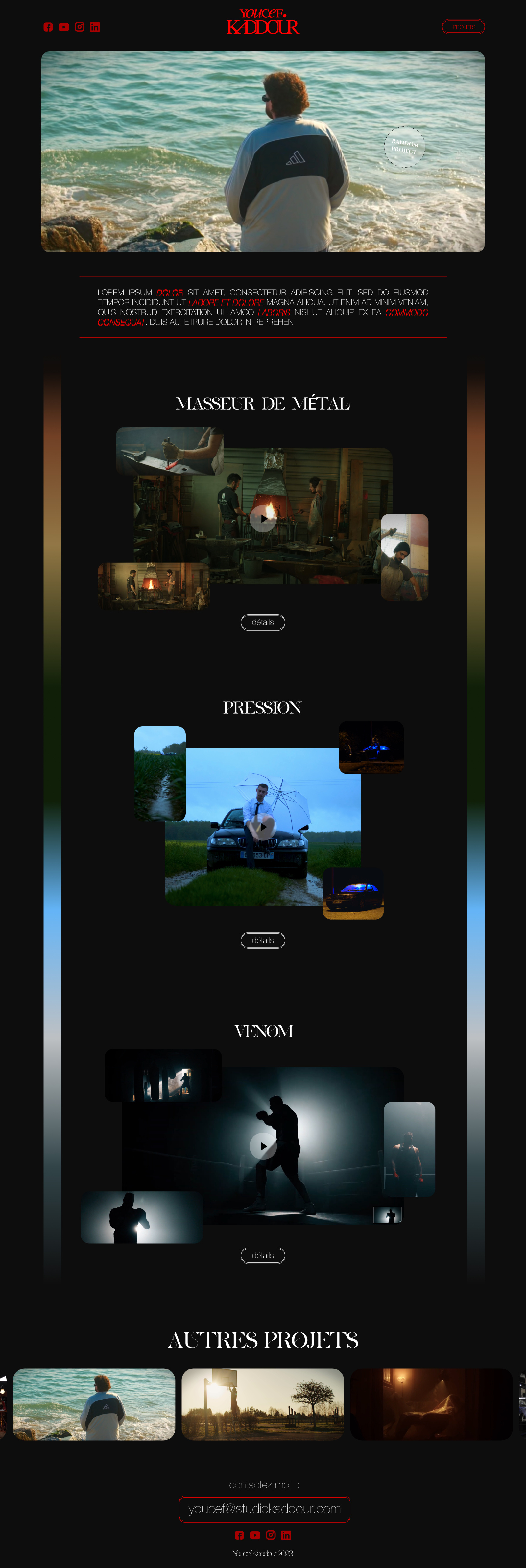 Youcef Portfolio website 3d animation motion graphics ui