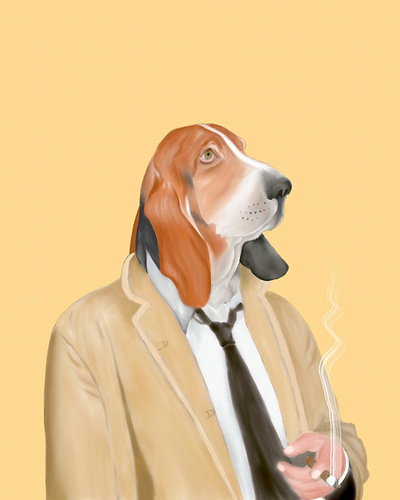 Digital dog portrait digitalart digitalpainting illustration poster posterart procreate procreateart