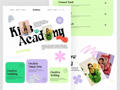 Kids Academy Website Prototyping (UI/UX Design) kids academy website kids website ui design uiux design ux design website design