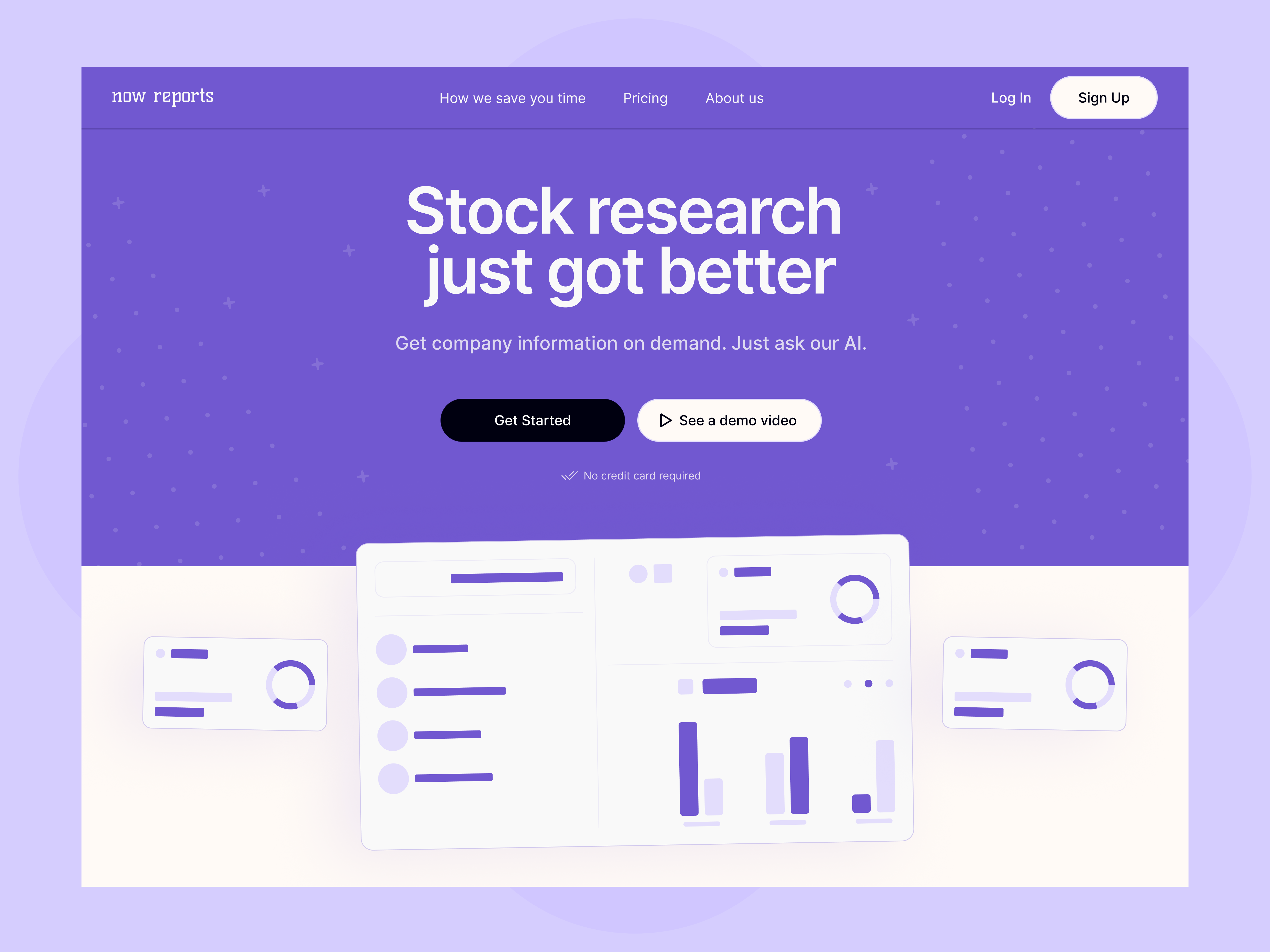 Now Reports - Landing Page Design ai ai chatbot ai design design saas saas design saas landing page ui web design website