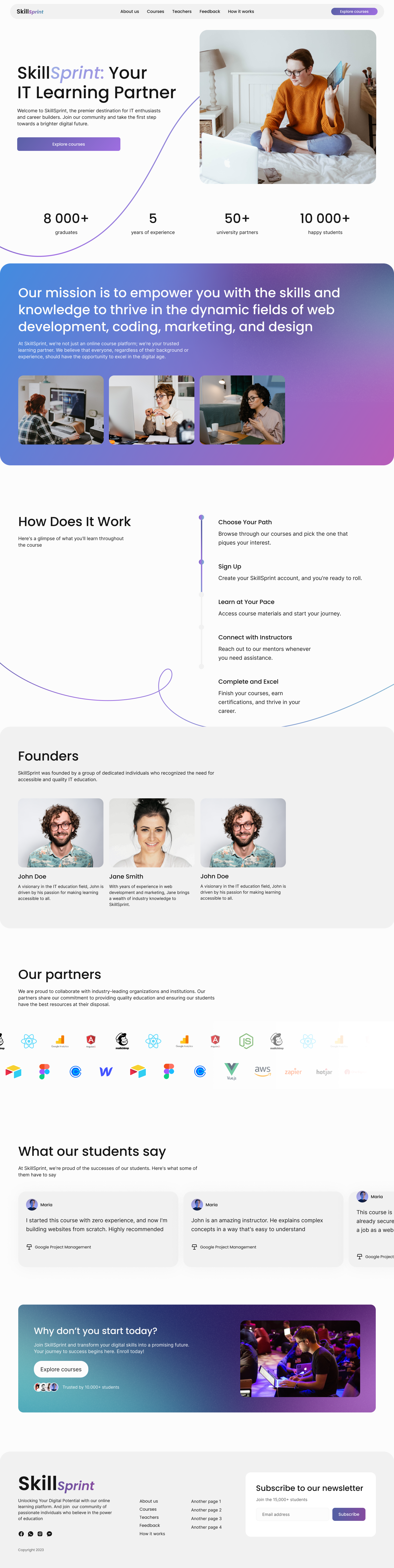Webflow template for an online school website branding clean design design education landing page online course online school typography ui ui design web design webflow webflow template website website design