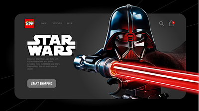 LEGO Group and StarWars UI redesign black and red branding graphic design illustartion lego logo motion graphics space spaceships starwars ui ui design uiux design ux ux design web design