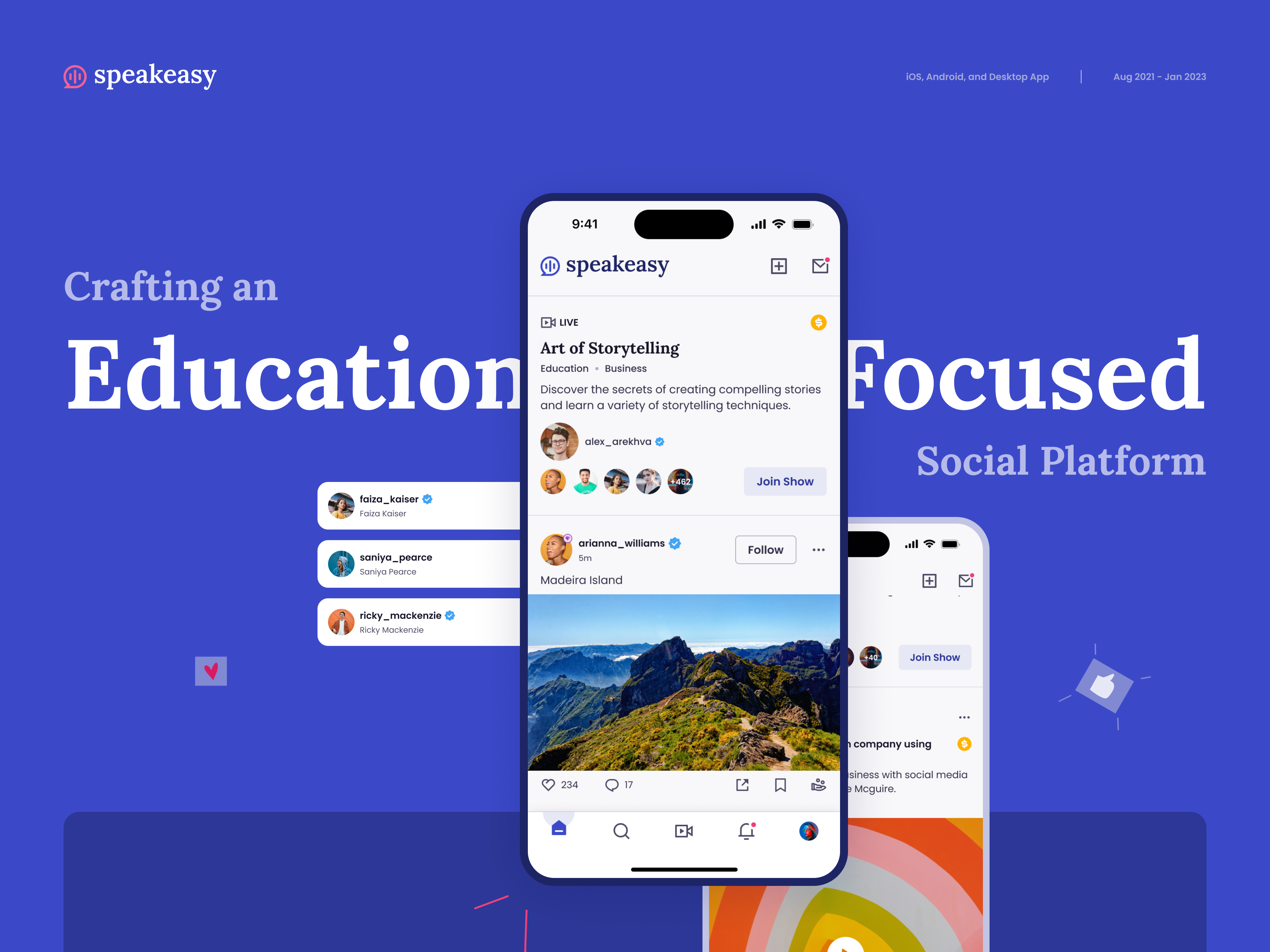 Crafting an Education-focused Social Platform | Case Study case study desktop app education mobile app mobile ui platform social ui uiux ux