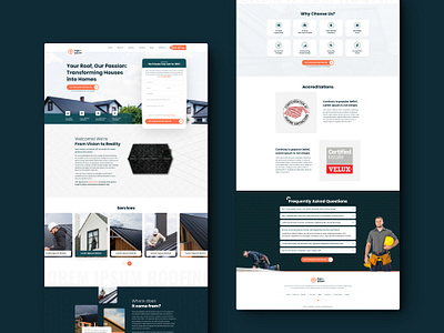 Roofing Website branding graphic design logo roofing ui ux website design work