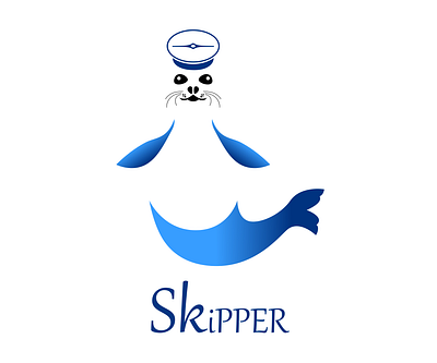 Logo Design(Skipper) blue branding design ferry graphic design graphic designer logo logofolio marine seal skipper