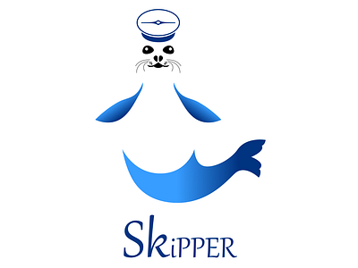 Logo Design(Skipper) blue branding design ferry graphic design graphic designer logo logofolio marine seal skipper