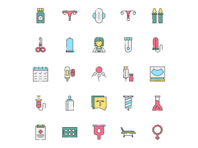 Colored Gynecology Icons free download free icon freebie gynecology gynecology icon icon design icons download