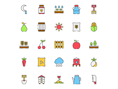 Colored Harvest Icons free icons freebie harvest harvest icon icon design icons download illustrator vector download