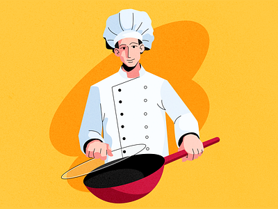 Chef cooking character character design design graphic design illustration vector vector character vector illustration