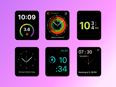 Apple Watch Faces app apple watch branding design graphic design graphics de illustration landing page logo mobile app smart watch ui typography ui ux watch faces website