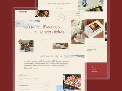 Scarlett's Website app branding cafe web design food website landing page ui ui ux web website