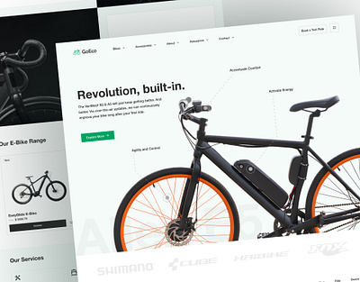Go Eco - Bicycle Store e commerce landing page online store screen design ui uidesign uxdesign webdesign website