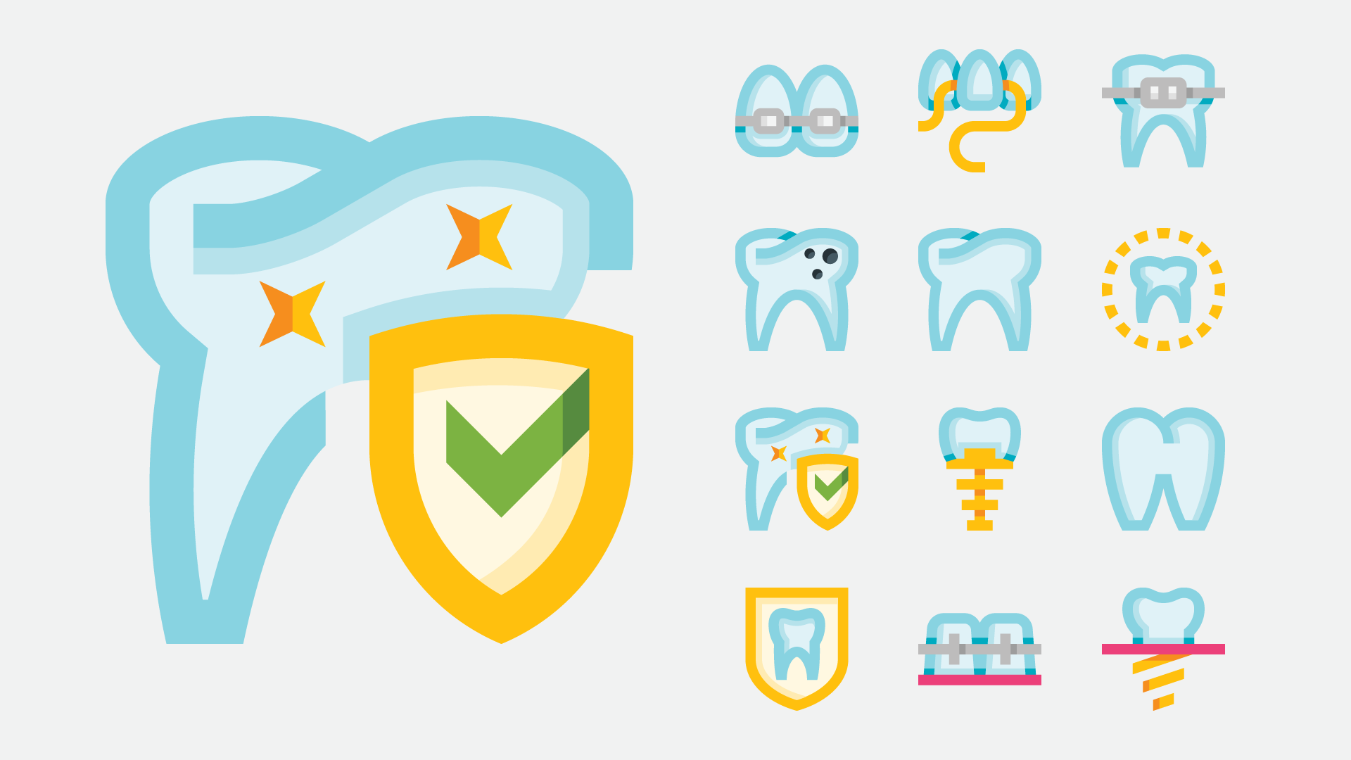 Teeth / Basicons braces caries dental care dental clinic dental floss dental surgery dentistry healthy tooth icons molar oral hygiene shine svg teeth tooth tooth care tooth implant tooth protection treatment vector