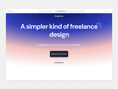 DesignGuy - Introducing design as a subscription! branding business dailyui design design service design subscription flat freelancer landing page minimal subscription ui ux web web design