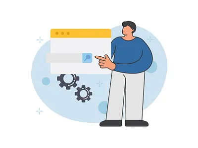 Businessman searching on search engine 👇🏽 graphics design