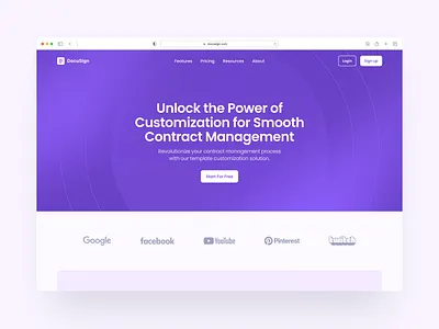 Contract Management SaaS Website Hero Section dailyui design figma hero section landing page modern ui new purple ui ui design ux website hero