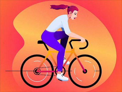 Bicycle rider animation made with Expressive Animator animated character animated illustration animation bicycle bicycle rider bicycle woman bike bike rider bike woman design expressive animator graphic design illustration motion graphics rider vector vector illustration woman