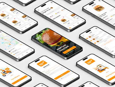 Fast Food Delivery App branding casestudy figma landingpage prototype ui ux website