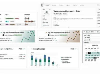 Components for Screept - Sales script platform animation component design design system desktop graphic design product design saas saas design sales enablement software ui