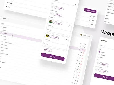 Menu builder UI design admin builder dashboard ui