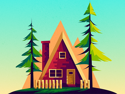 Remote cabin cabin design graphic design illustration remote vector vector illustration woods