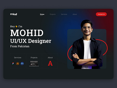 Personal Portfolio Header UI animated header animation creative header graphic design header motion graphics personal portfolio header portfolio header ui uiux design