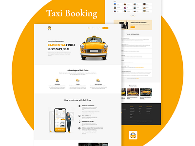 Taxi Booking Website 3d animation branding graphic design logo motion graphics ui
