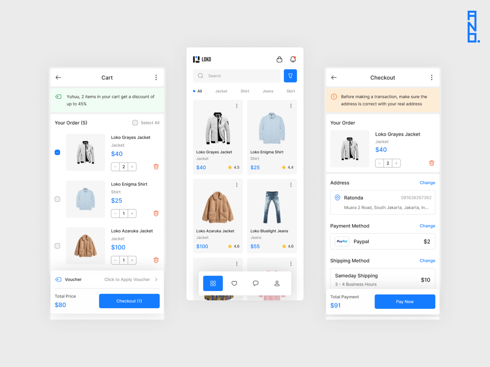 Loko Clothes Store UI Template by deanoamor on Dribbble