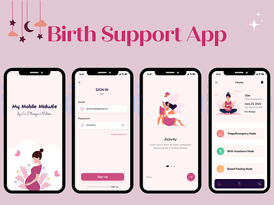 🤰 Birth-Support App 3d animation app design branding desktop application digital design graphic design logo motion graphics ui user experience design visual communication web design