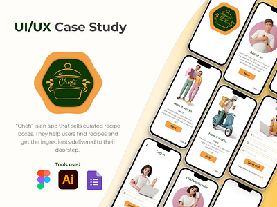 Chefi App UI/UX case study app design case study curated food box app uiux