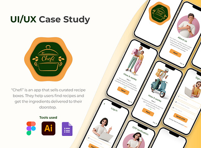 Chefi App UI/UX case study app design case study curated food box app uiux