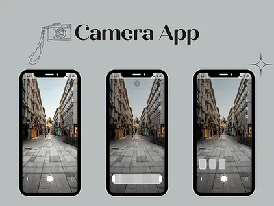 Camera App 3d animation branding camera desktop application digital design graphic design logo mobile app motion graphics ui ui graphics user experience design user interface design ux ui visual communication web application web design