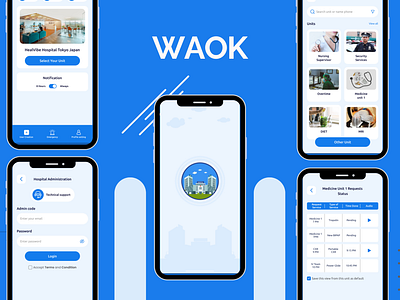 🏥 WAOK 🩺 app branding design graphic design illustration logo typography ui ux vector