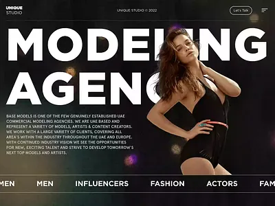 Model Agency Website branding collaboration custom typefaces graphic design just for fun interactions service shareable frameworks ui ux