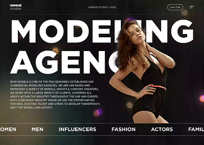 Model Agency Website branding collaboration custom typefaces graphic design just for fun interactions service shareable frameworks ui ux