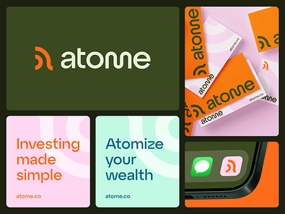 Atome Branding a abstract ai app atom branding education finance fintech geometric invset letter logo money payment saas science startup technology web