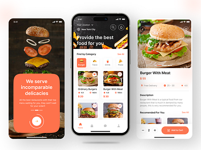 Food Finder App Design app appdesign application design branding dentaldesign design graphic design illustration logo mobile app design mobile application ui uxdesign