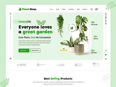 Plant Shop Landing Page🌿🌿🌿 clean ui creative ecommerce gardening website green growing app header exploration homepage indoor plant interior plant landing page design online shop online store plant shop plant store popular shopify uiux ux plant website design