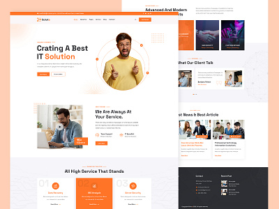 Solute - Technology & IT Solutions landing page agency branding business businessanalyst design illustration itsolution onlinesu solute technology ui urnoit ux