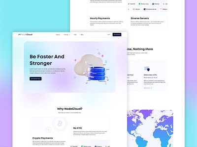 Landing: Cloud Server banner bento cloud cloudserver faq footer graphic design grid hero homepage landing pricing provider server testimonials ui uiux website