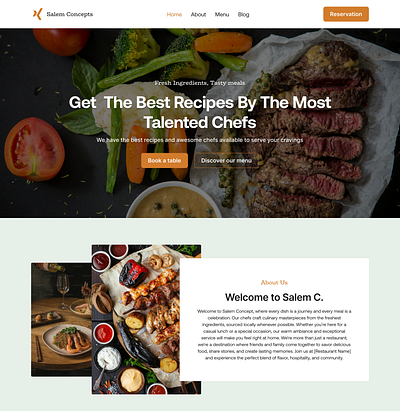 Reservation booking - Restaurant landing page ui uiux design ux website