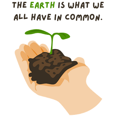 Earth's Day Quote: The Earth Is What We All Have In Common canva design earths day graphic design illustration mother earth rebound sticker mule