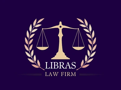 Modern Logo Design Brand Design Libra Logo Law Firm brand branding business gold graphic design law libra logo logo art logo design minimal modern purple web design zodiac