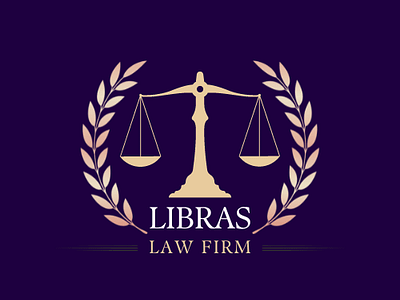 Modern Logo Design Brand Design Libra Logo Law Firm brand branding business gold graphic design law libra logo logo art logo design minimal modern purple web design zodiac