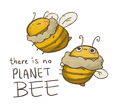 There is no Planet Bee art bees climate change illustration