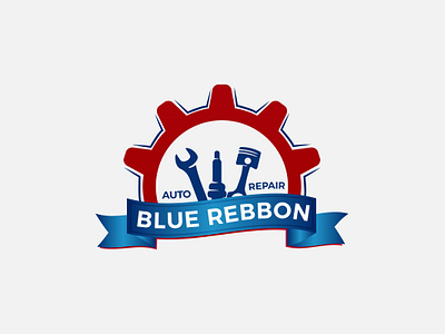 Auto Repair Logo Design | Mechanical Logo Branding auto repair logo auto repair service logo blue ribbon brand design brand identity branding business logo company logo design graphic design logo logo branding logo design logo for workshop mechanical logo minimalist logo modern logo professional logo workshop logo