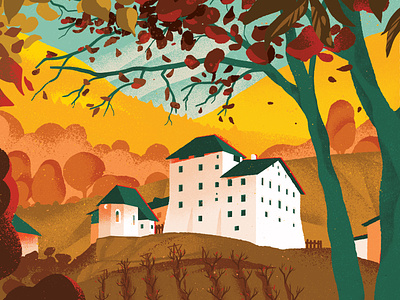 Trentino, Italy brochure digital eleni debo folioart illustration italy landscape poster texture travel