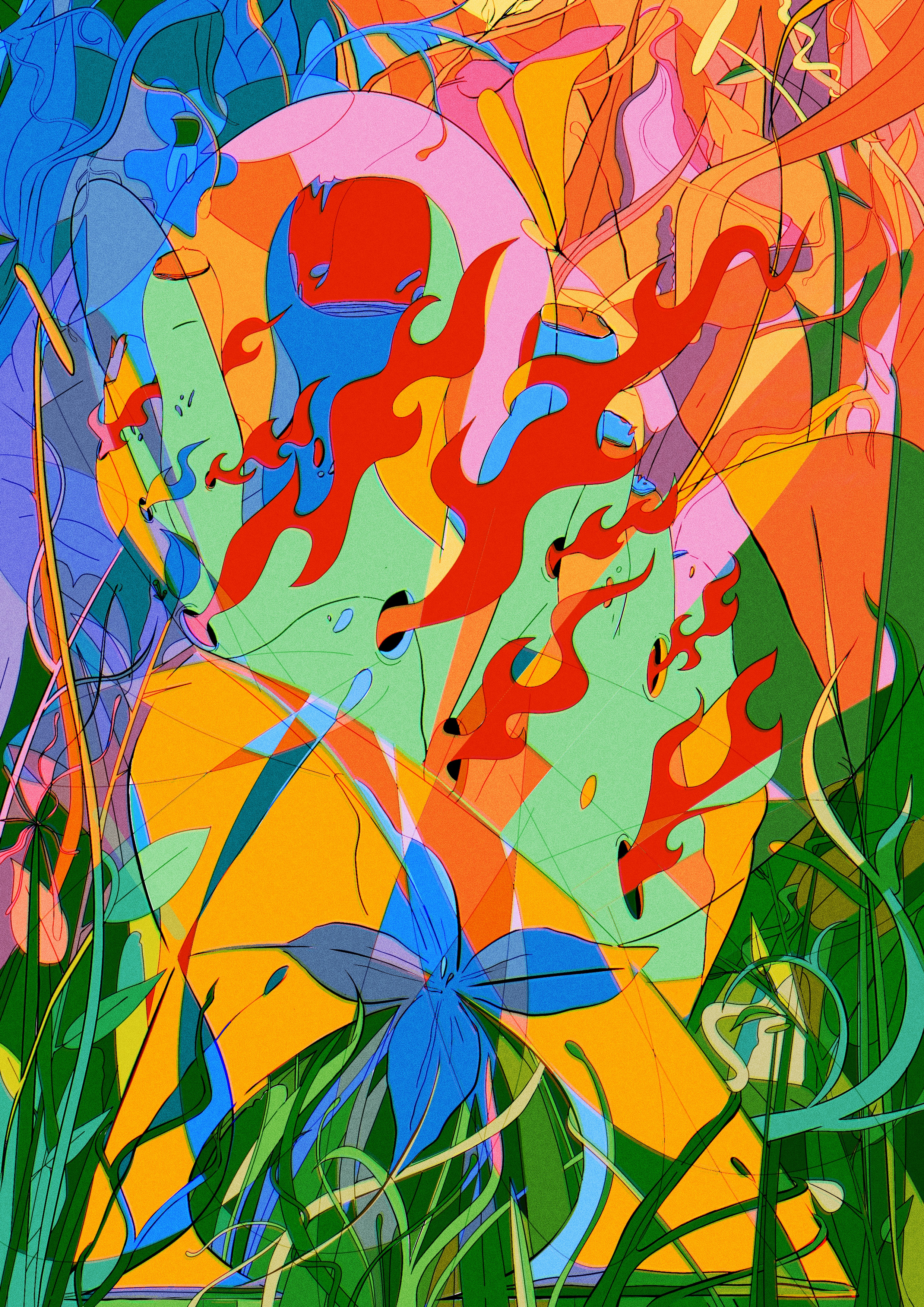 Death Is Like Taking Off a Tight Shoe design editorial illustration procreate