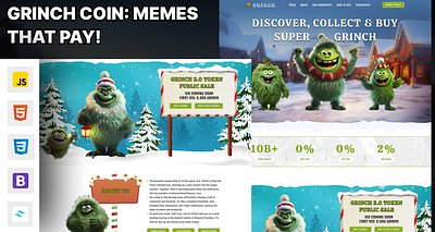 Grinch Coin Tailwind CSS Website Template crypto crypto currency crypto memecoin business crypto memecoin landing page crypto website template css digital currency grinch meme coin grinchcoin html html5 responsive template tailwind tailwind template website template