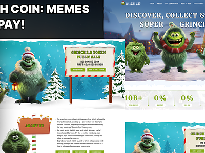 Grinch Coin Tailwind CSS Website Template crypto crypto currency crypto memecoin business crypto memecoin landing page crypto website template css digital currency grinch meme coin grinchcoin html html5 responsive template tailwind tailwind template website template